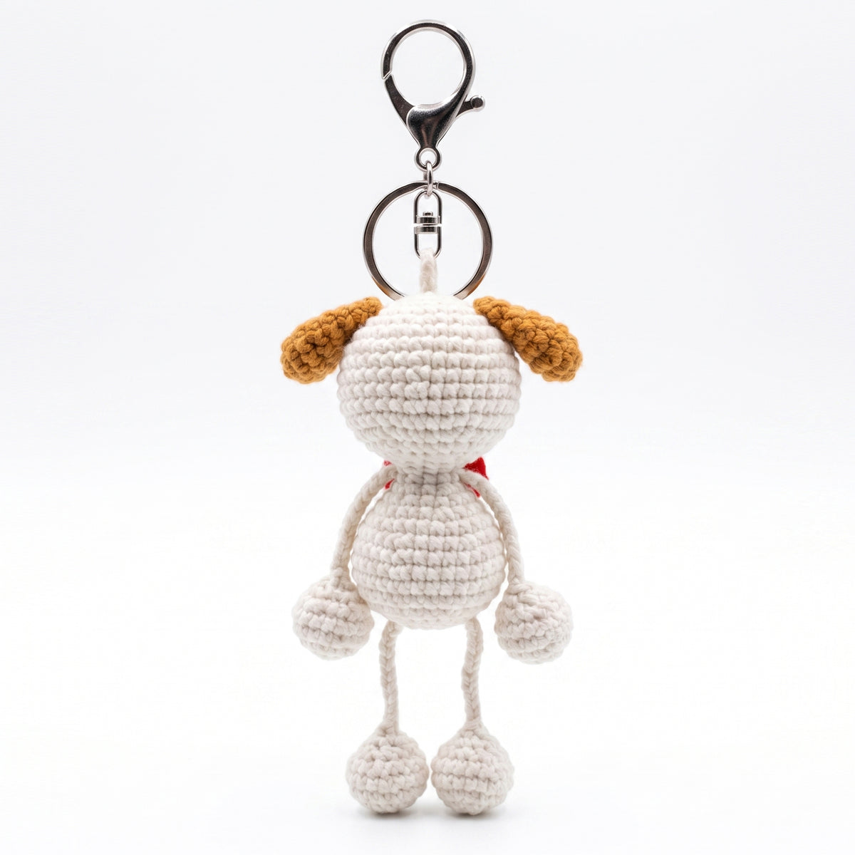 Handmade Crochet Keychain - Textured Fabric Bag Accessory for Keys & Backpacks, Functional Daily Organizer(Dog)