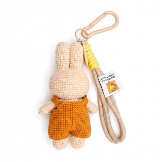 Handmade Crochet Keychain - Textured Fabric Bag Accessory for Keys & Backpacks, Functional Daily Organizer(MIFFY)