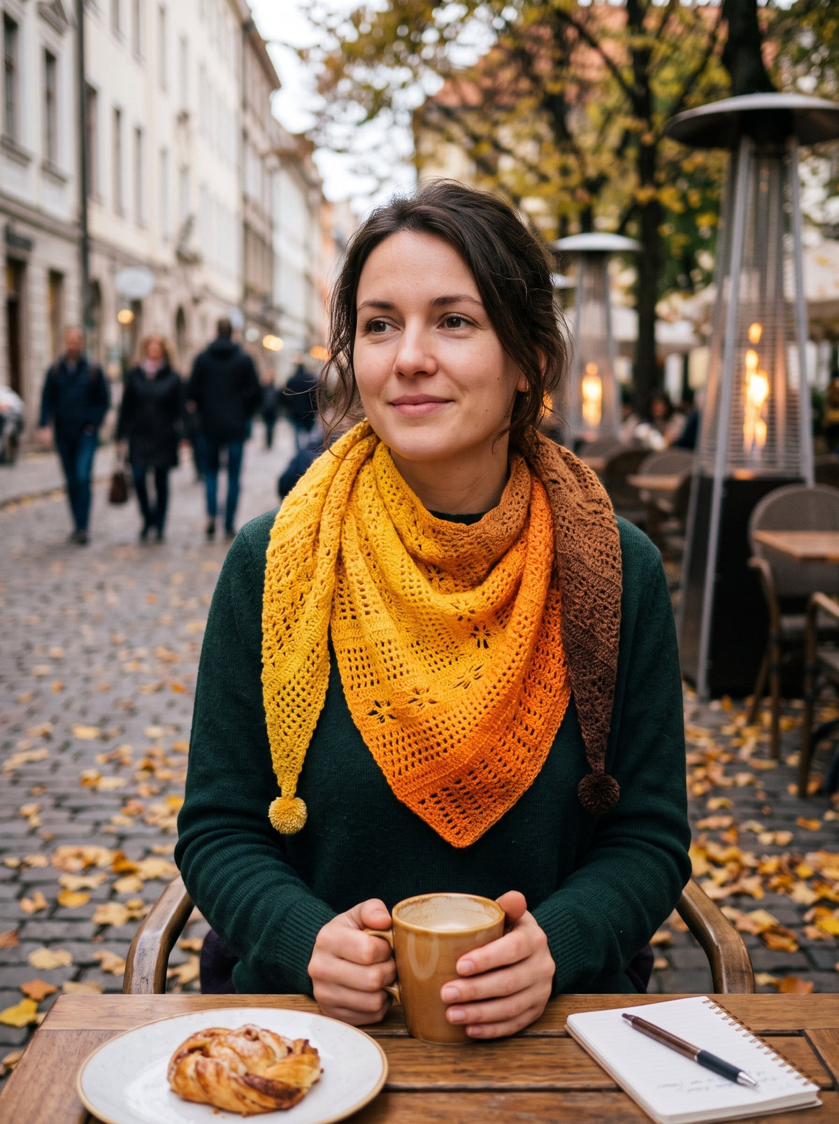 Handmade Crochet Triangle Scarf (63" x 23.6")