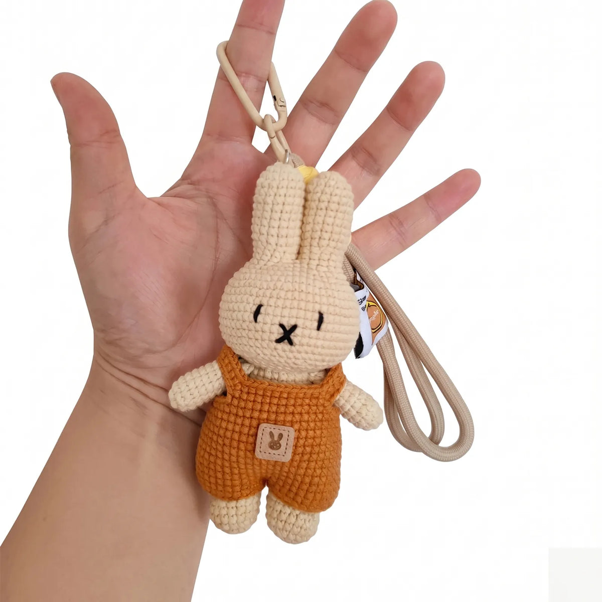 Handmade Crochet Keychain - Textured Fabric Bag Accessory for Keys & Backpacks, Functional Daily Organizer(MIFFY)