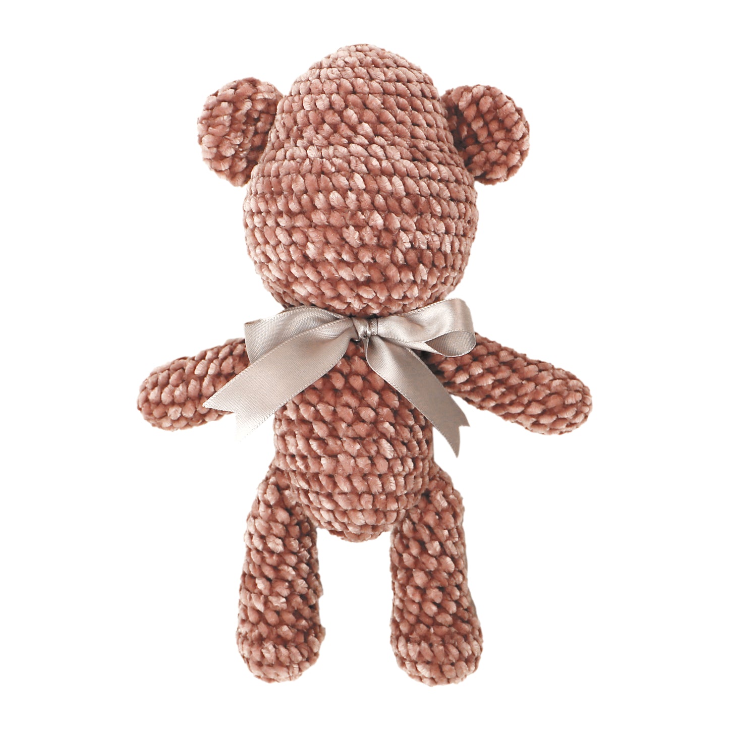 Handmade Crochet Bear Plush 10" - Hypoallergenic Machine Washable Stuffed Animal for Nursery Decor & Gifts