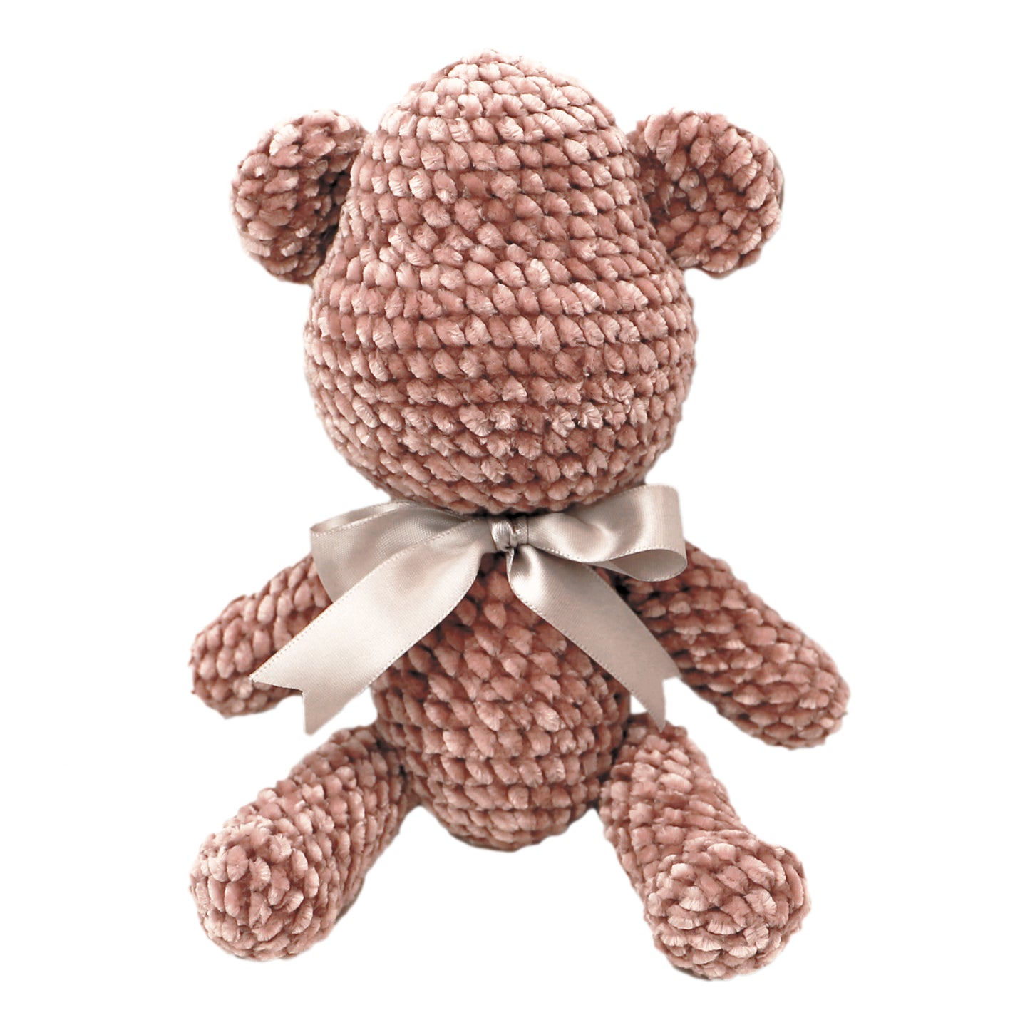 Handmade Crochet Bear Plush 10" - Hypoallergenic Machine Washable Stuffed Animal for Nursery Decor & Gifts