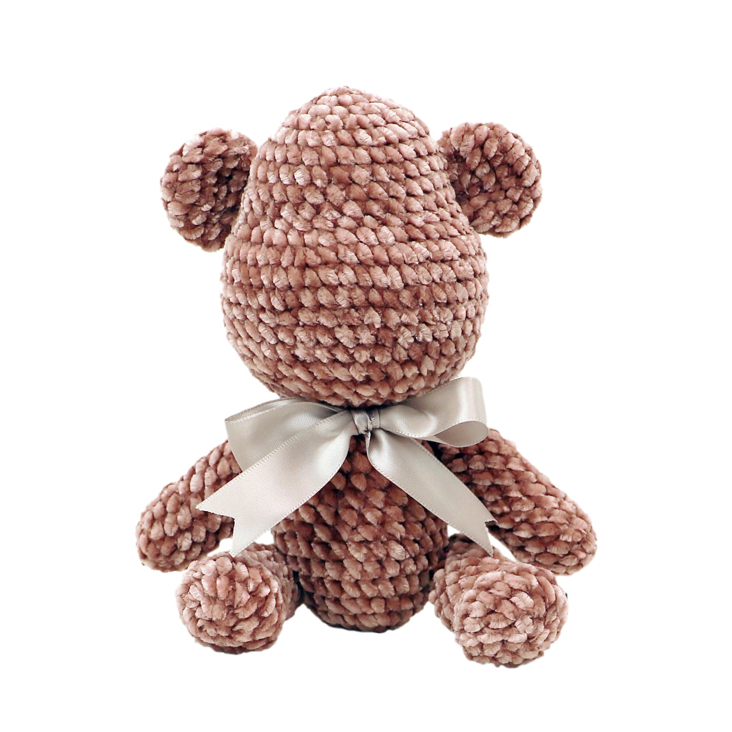 Handmade Crochet Bear Plush 10" - Hypoallergenic Machine Washable Stuffed Animal for Nursery Decor & Gifts