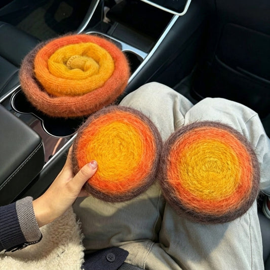 Roasted Sweet Potato Ombre Mohair Gradient Yarn (300g/600m) - Soft Wool Blend Fluffy Cake Yarn for Hand Knitting & Crocheting Sweaters, Scarves, Shawls, and Blankets