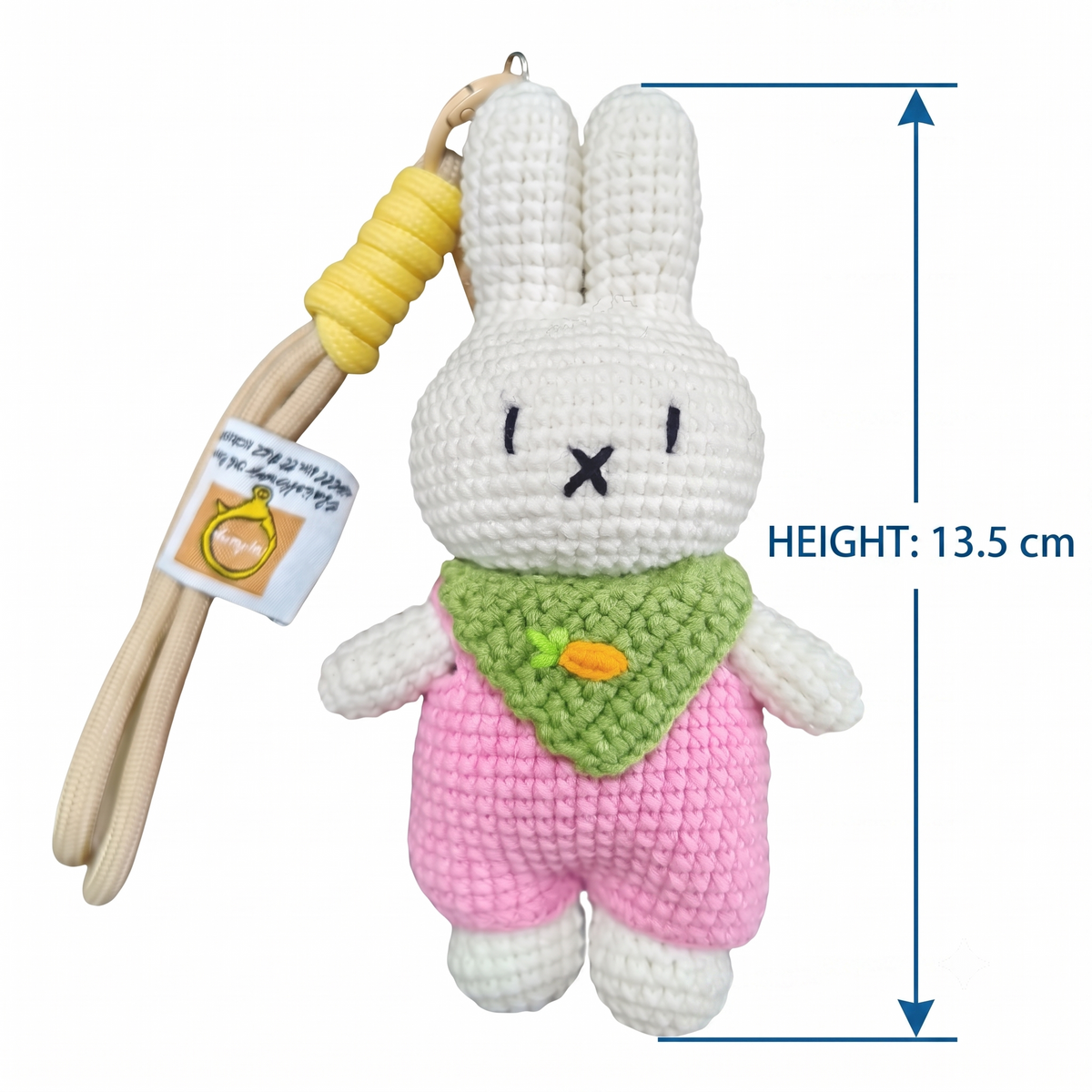 Handmade Crochet Keychain - Textured Fabric Bag Accessory for Keys & Backpacks, Functional Daily Organizer(MIFFY-01)