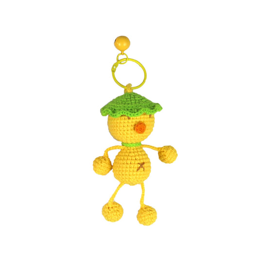 Handmade Crochet Keychain - Textured Fabric Bag Accessory for Keys & Backpacks, Functional Daily Organizer(Dangle-legged Duck)