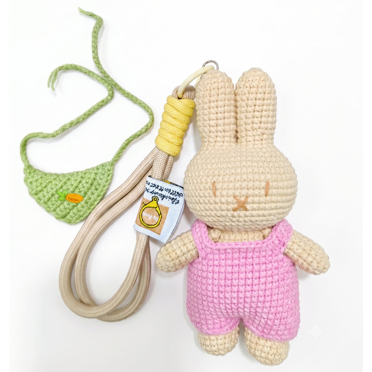 Handmade Crochet Keychain - Textured Fabric Bag Accessory for Keys & Backpacks, Functional Daily Organizer(MIFFY-01)