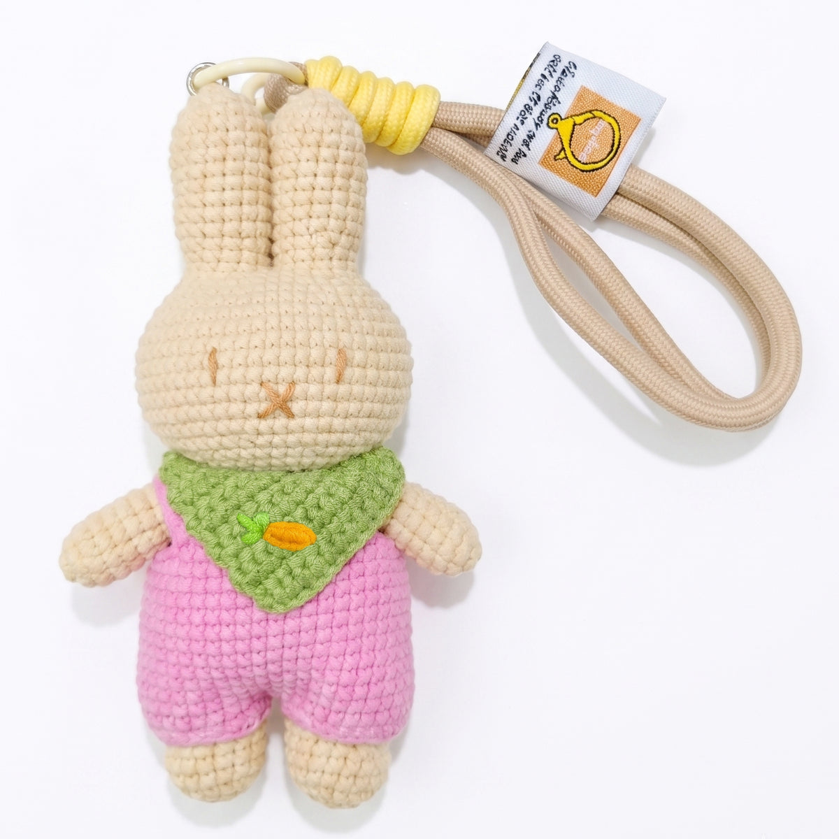 Handmade Crochet Keychain - Textured Fabric Bag Accessory for Keys & Backpacks, Functional Daily Organizer(MIFFY-01)