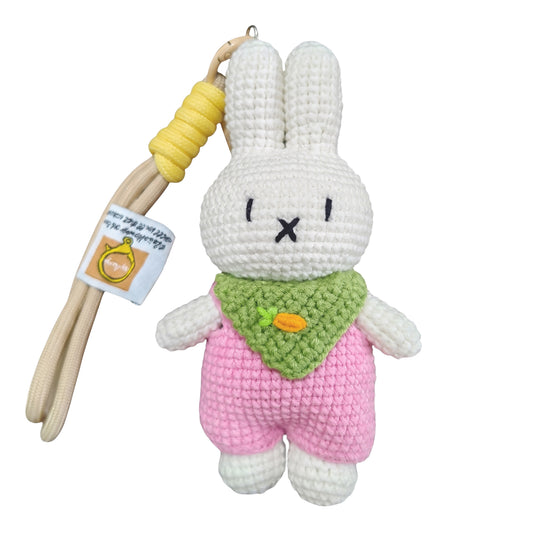 Handmade Crochet Keychain - Textured Fabric Bag Accessory for Keys & Backpacks, Functional Daily Organizer(MIFFY-02)