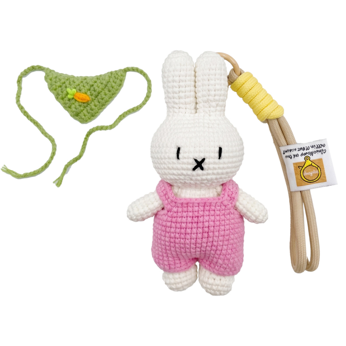 Handmade Crochet Keychain - Textured Fabric Bag Accessory for Keys & Backpacks, Functional Daily Organizer(MIFFY-02)