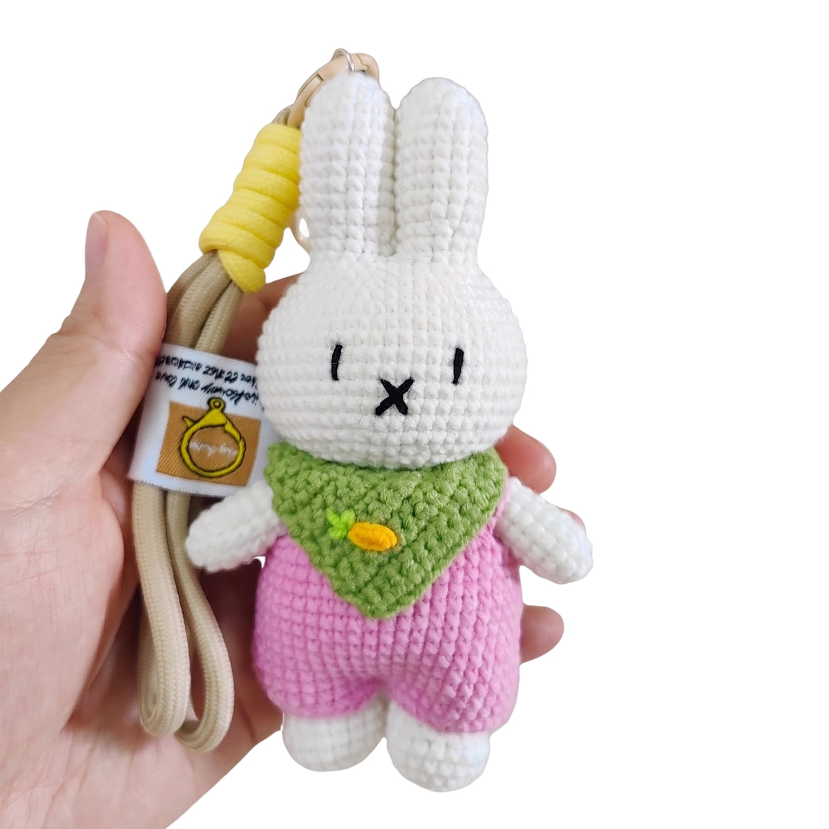 Handmade Crochet Keychain - Textured Fabric Bag Accessory for Keys & Backpacks, Functional Daily Organizer(MIFFY-02)