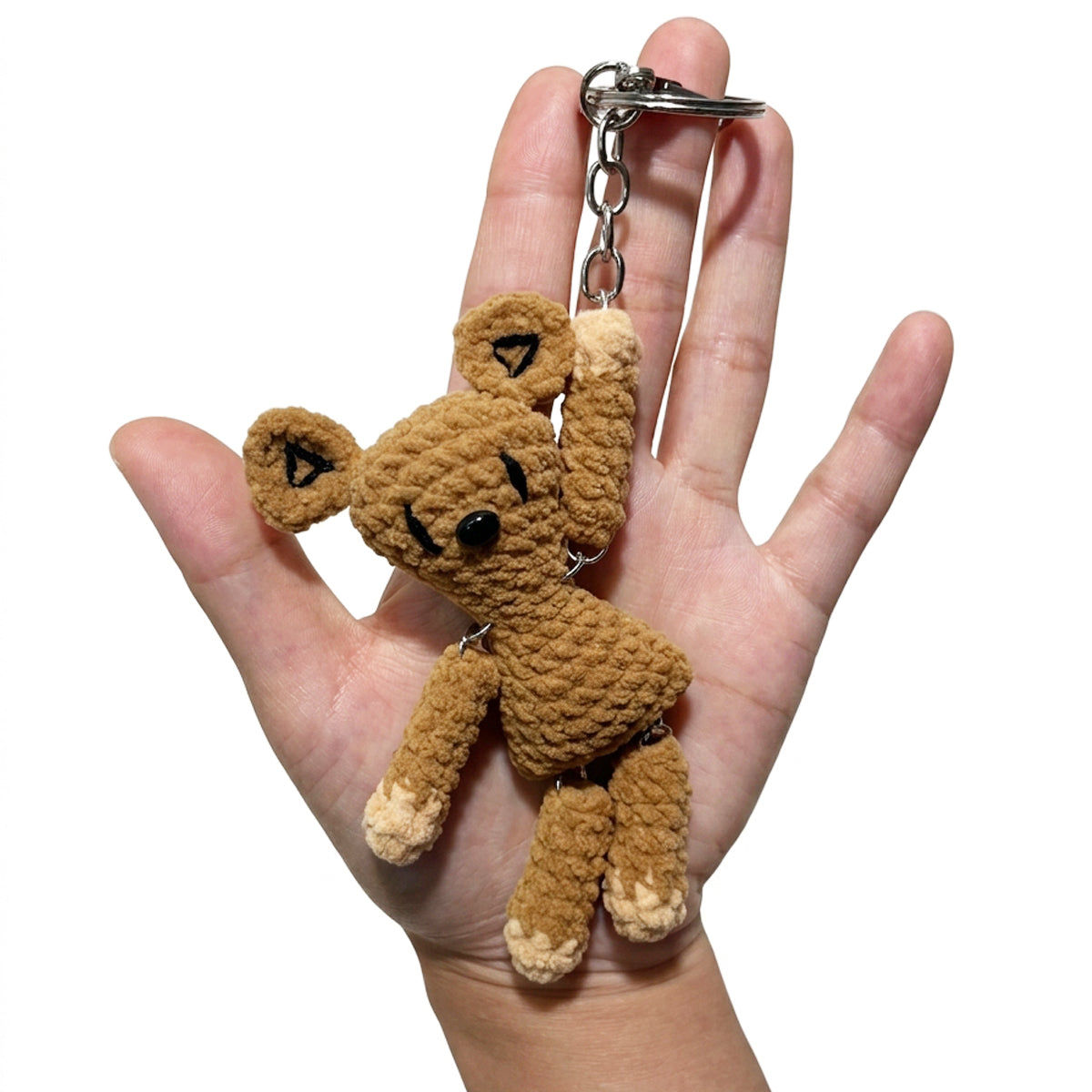 Handmade Crochet Bear Charm Keychain & Pendant Necklace(Teddy-B)